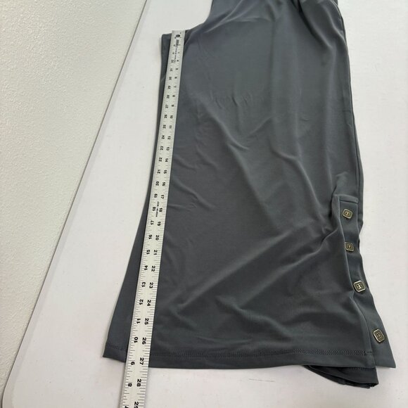 Susan Graver Every Day Liquid Knit Pull On Pants Petite XL XLP Gray Wide Leg - Picture 12 of 13